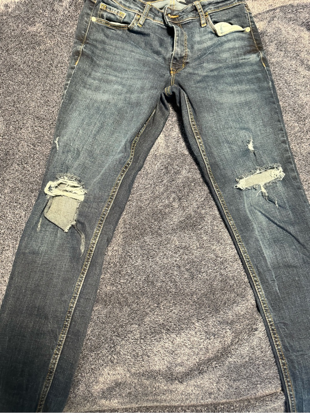 Old Navy Women's Skinny Ripped Jeans - Dark Blue